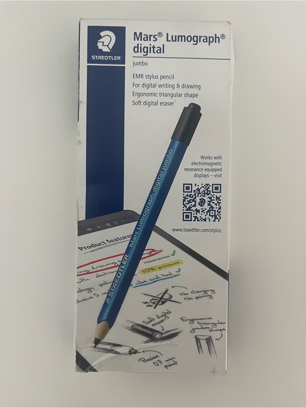 STAEDLER Mars Lumograph Digital Jumbo EMR Stylus Pencil - Blue